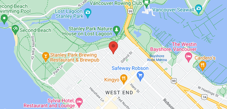 map of 701 1960 ROBSON STREET